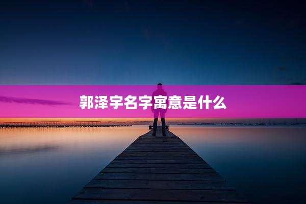 郭泽宇名字寓意是什么