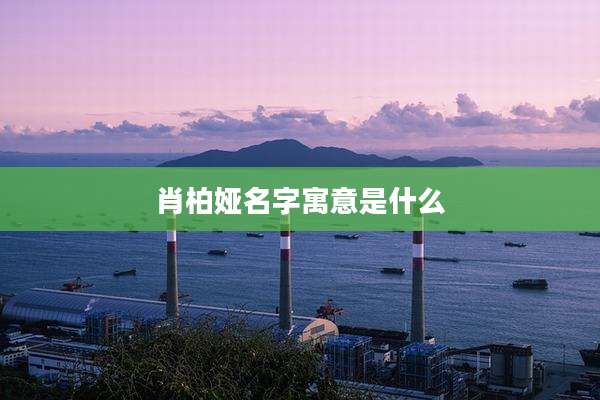 肖柏娅名字寓意是什么