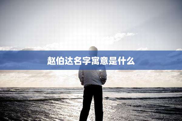 赵伯达名字寓意是什么