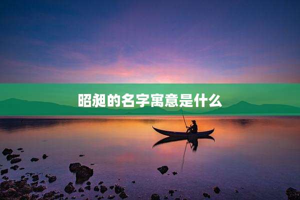 昭昶的名字寓意是什么