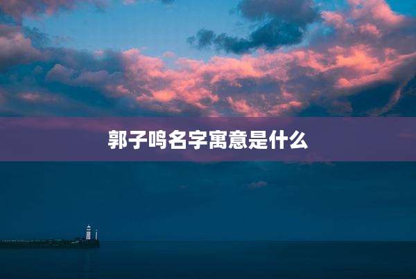 郭子鸣名字寓意是什么