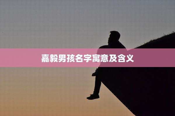 嘉毅男孩名字寓意及含义