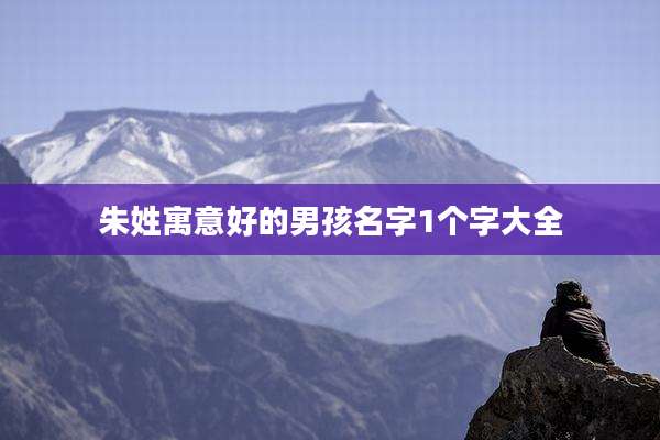 朱姓寓意好的男孩名字1个字大全