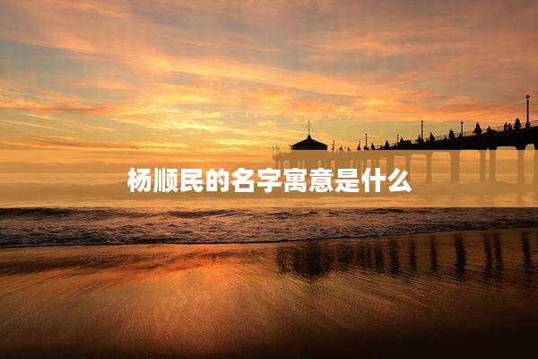 杨顺民的名字寓意是什么