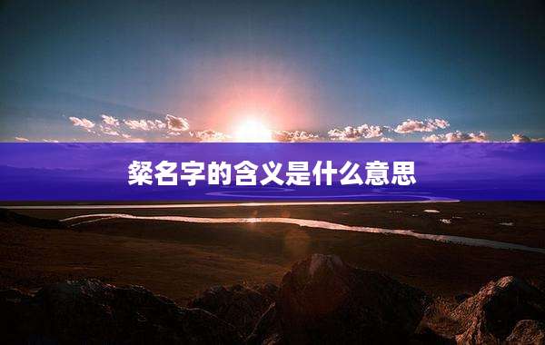 粲名字的含义是什么意思