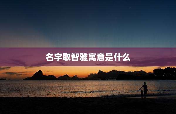 名字取智雅寓意是什么