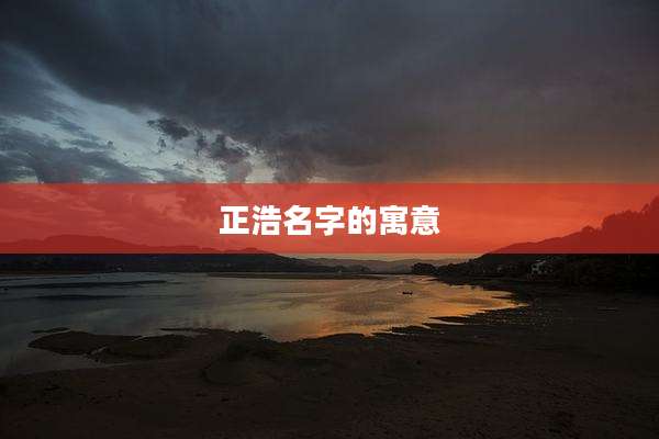 正浩名字的寓意