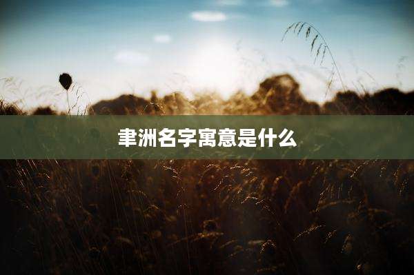 聿洲名字寓意是什么