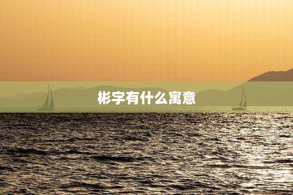 彬字有什么寓意