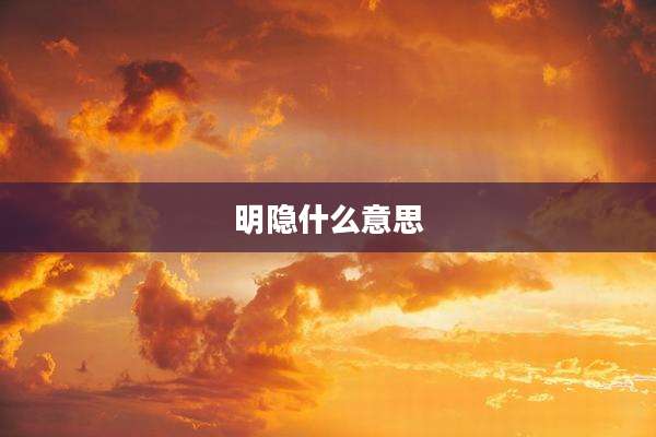 明隐什么意思