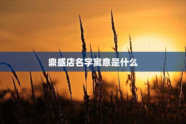 鼎盛店名字寓意是什么