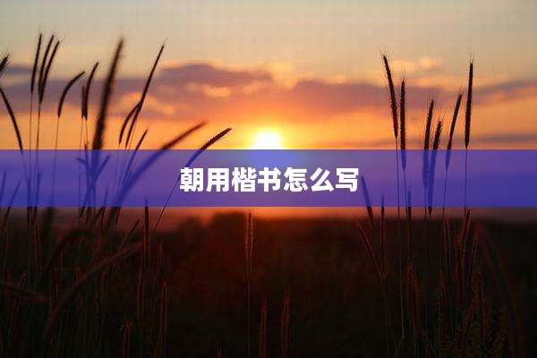 朝用楷书怎么写