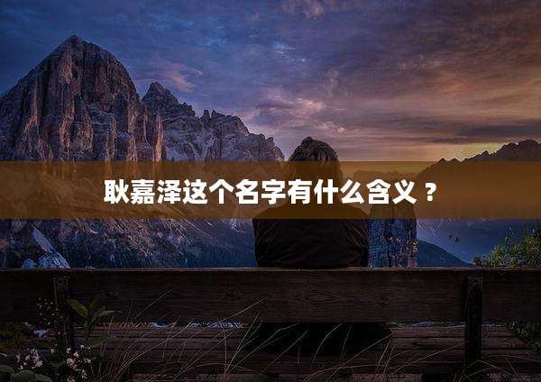 耿嘉泽这个名字有什么含义 ?