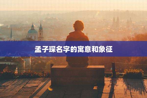 孟子琛名字的寓意和象征