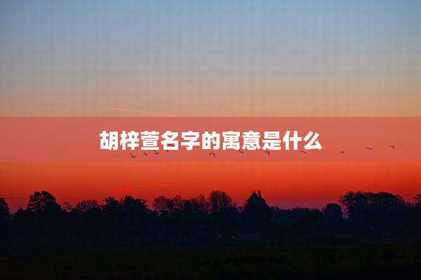 胡梓萱名字的寓意是什么