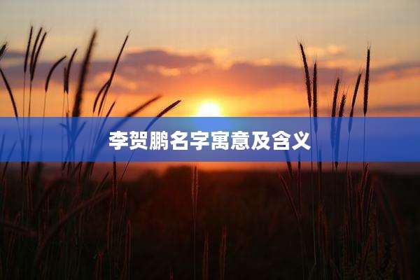 李贺鹏名字寓意及含义