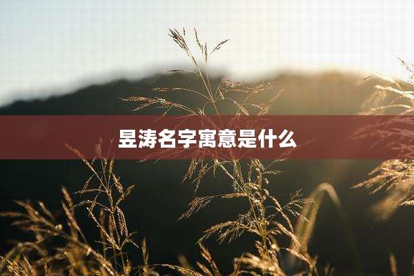 昱涛名字寓意是什么