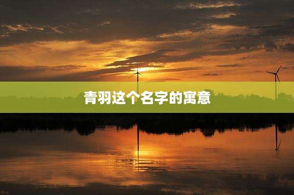 青羽这个名字的寓意