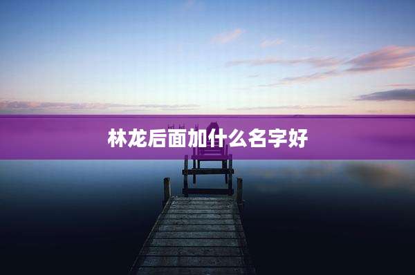 林龙后面加什么名字好