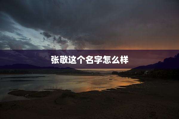张敬这个名字怎么样