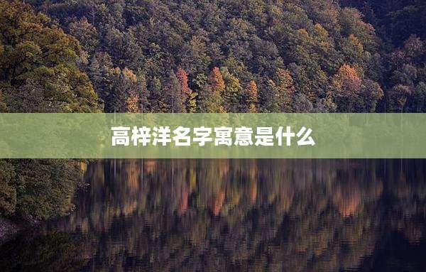 高梓洋名字寓意是什么