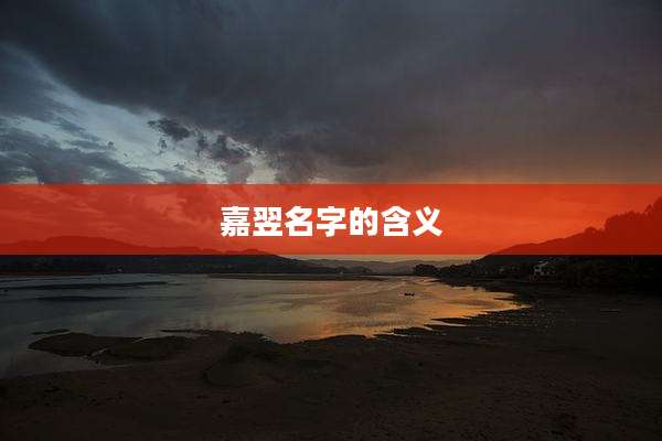 嘉翌名字的含义