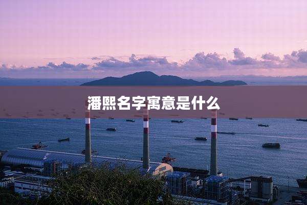 潘熙名字寓意是什么