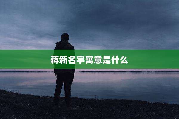 蒋新名字寓意是什么