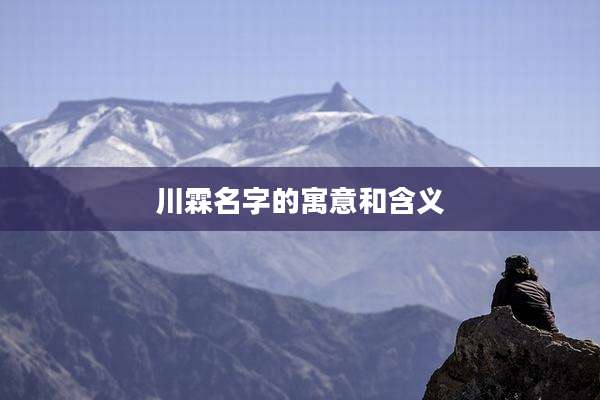 川霖名字的寓意和含义