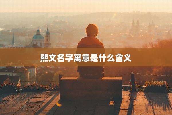 熙文名字寓意是什么含义
