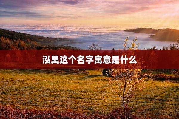 泓昊这个名字寓意是什么