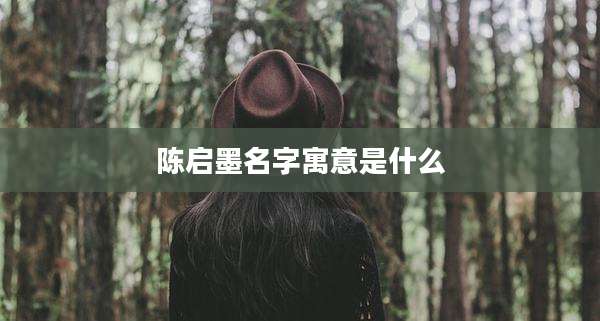 陈启墨名字寓意是什么