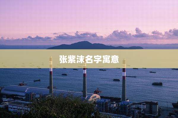 张紫沫名字寓意