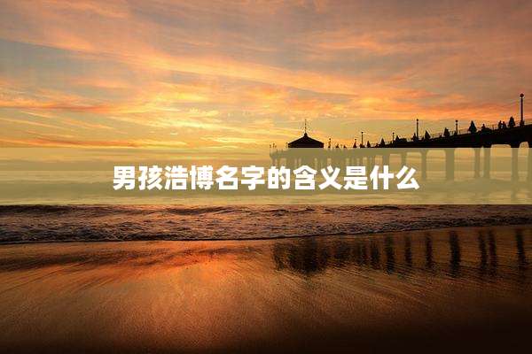 男孩浩博名字的含义是什么