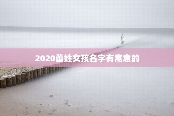 2020董姓女孩名字有寓意的