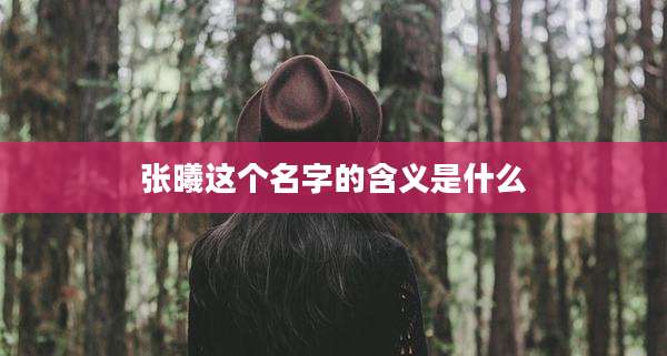 张曦这个名字的含义是什么