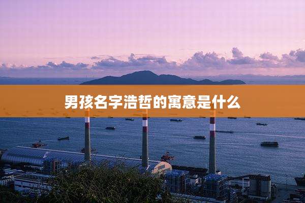 男孩名字浩哲的寓意是什么