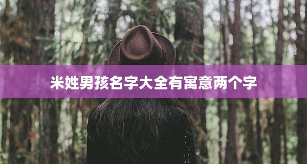 米姓男孩名字大全有寓意两个字