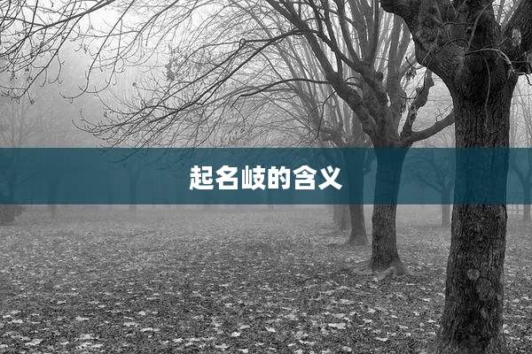 起名岐的含义