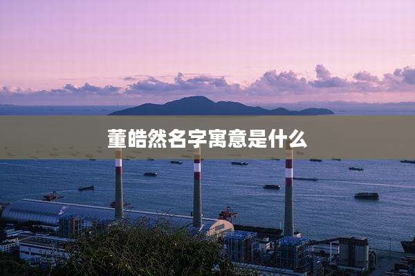 董皓然名字寓意是什么