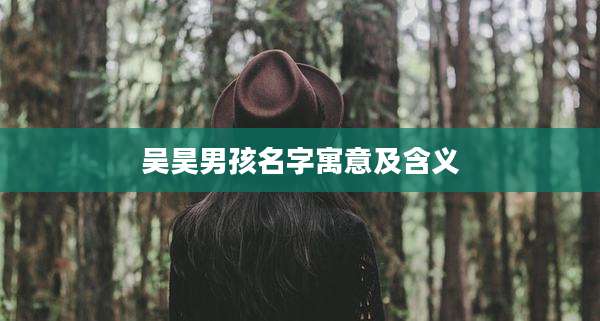 吴昊男孩名字寓意及含义