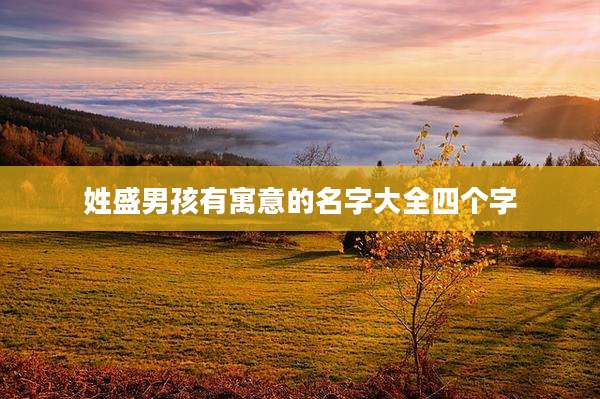 姓盛男孩有寓意的名字大全四个字