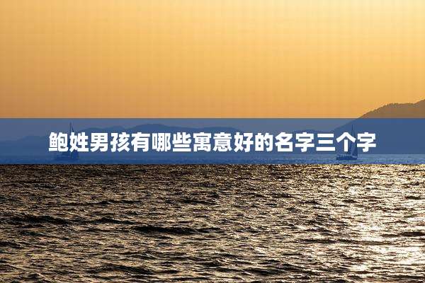 鲍姓男孩有哪些寓意好的名字三个字