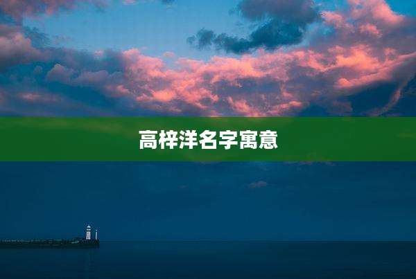 高梓洋名字寓意