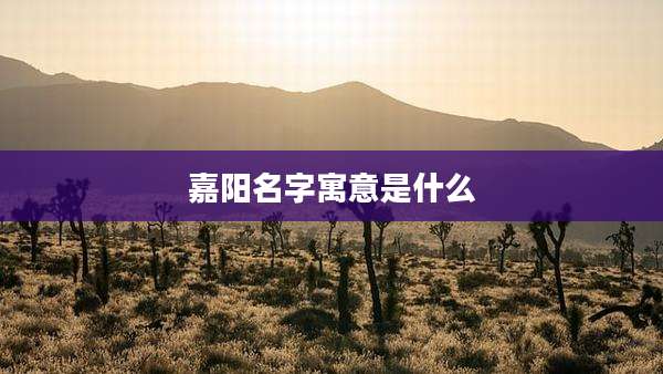 嘉阳名字寓意是什么