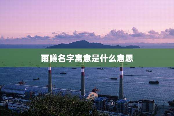 雨曦名字寓意是什么意思