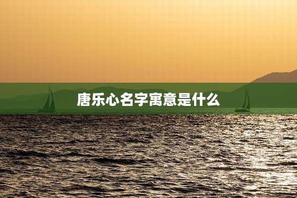 唐乐心名字寓意是什么