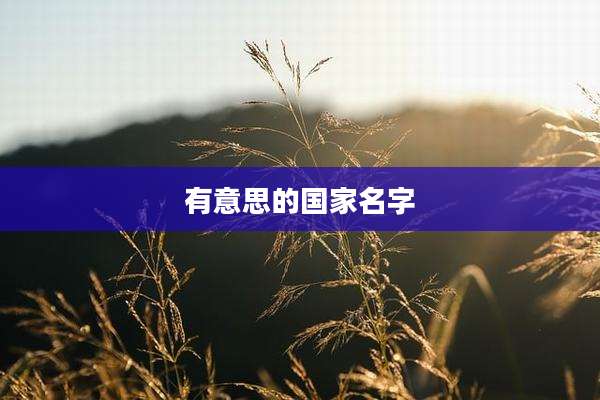 有意思的国家名字