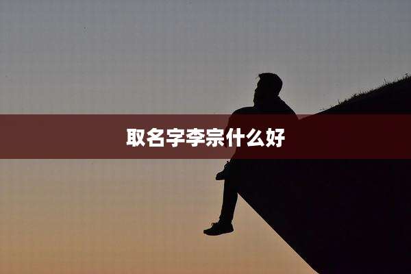 取名字李宗什么好
