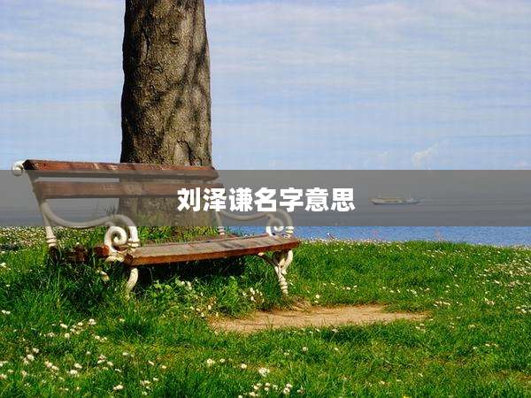 刘泽谦名字意思